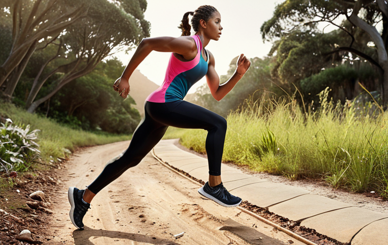 **Image:** A dynamic action shot of a runner wearing Under Armour compression wear. The runner should appear energetic and powerful, with a focus on showcasing the garment's form-fitting design and how it supports movement. The background could be a vibrant outdoor setting during a run.