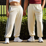 **Reebok Trackpants - Classic Comfort & Everyday Ease:** A person (gender-neutral, diverse ethnicity, 30s-40s) comfortably lounging at home or taking a leisurely walk in a park. They are wearing classic, relaxed-fit Reebok trackpants made of a soft, durable cotton-poly blend, conveying a sense of timeless comfort and nostalgic warmth. The lighting is gentle and inviting, emphasizing the garment's traditional, robust feel and suitability for everyday relaxation.